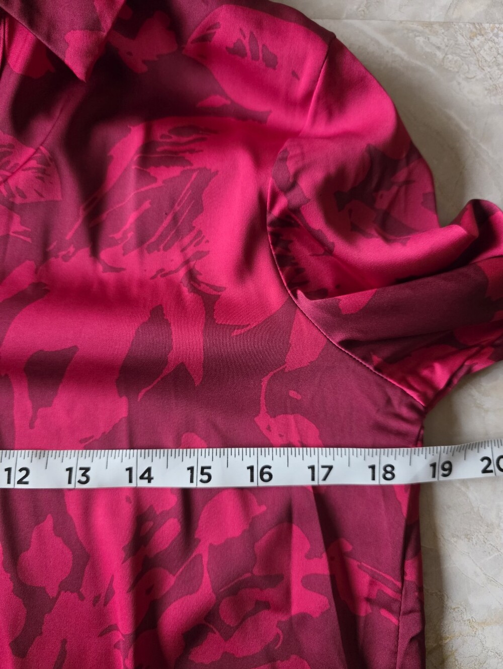 Maison dAmelie Paris Satin Abstract Floral Button Up Blouse XS Dark Romantic - Picture 9 of 10